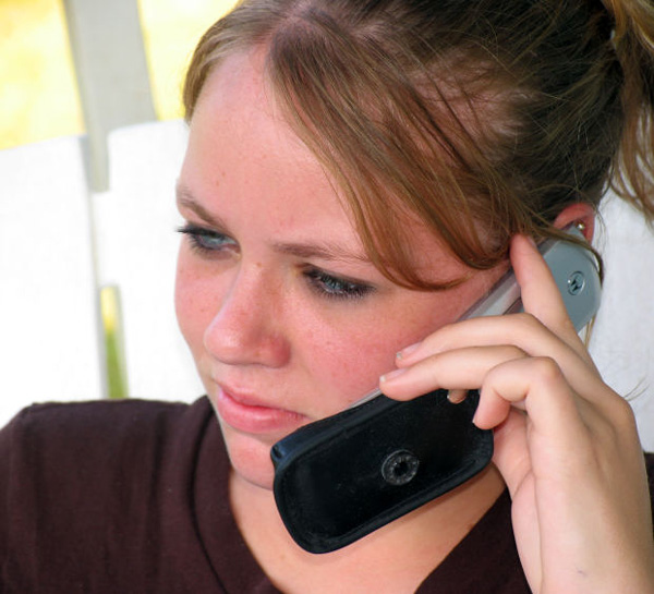 Young girl with mobile phone