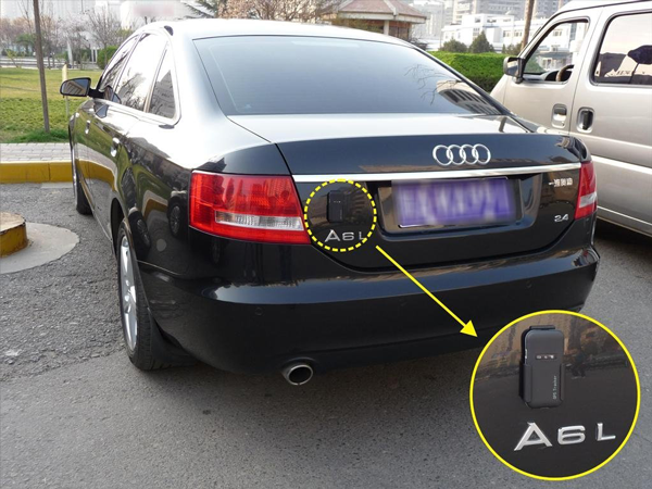 GPS tracking device on the trunk