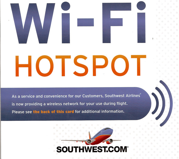 Southwest Airlines Wi-Fi hotspot