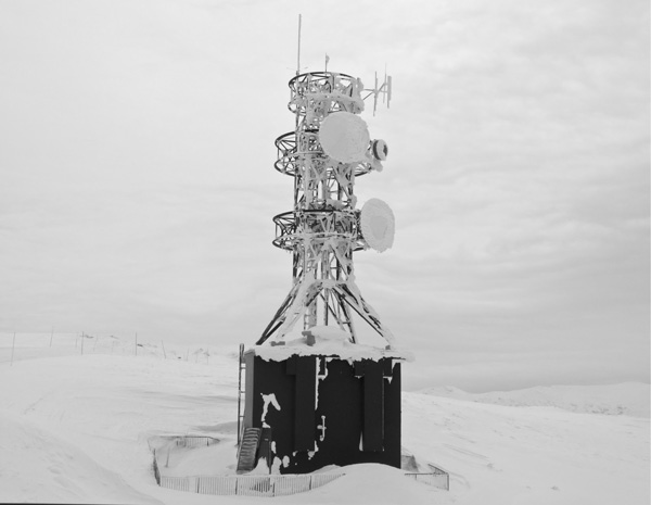 Frozen mobile phone tower