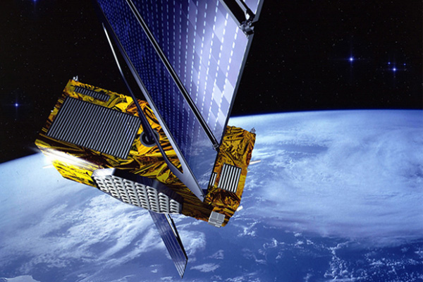 GPS satellite orbiting earth